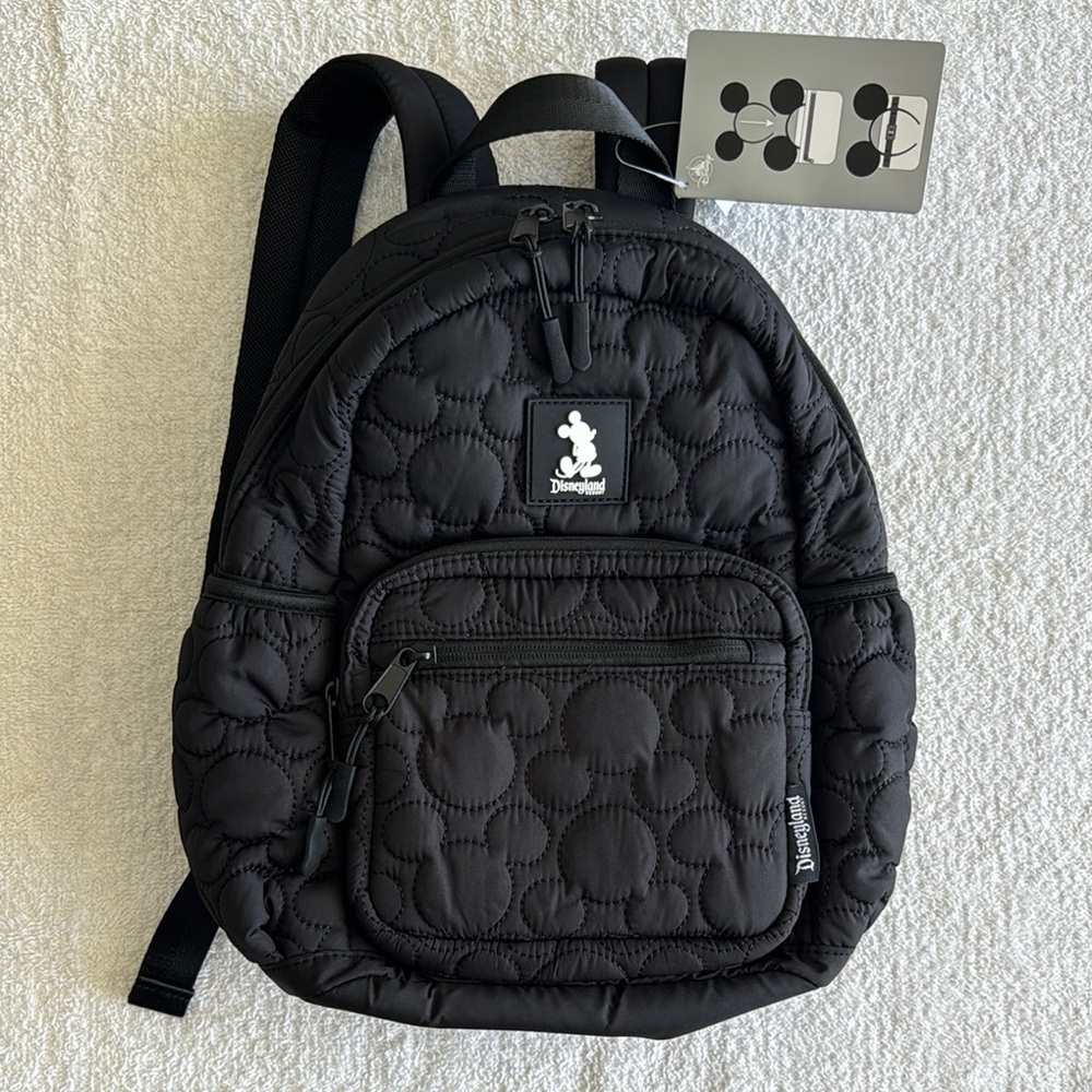 Disney Black Quilted Mickey Silhouette Mini Backpack